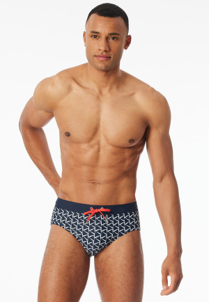 Badehose Wirkware recycelt nachtblau gemustert - Aqua