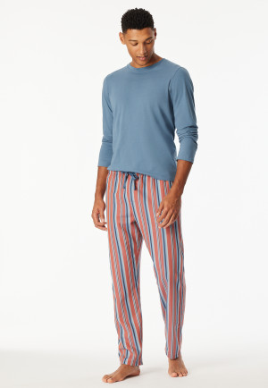 Long woven fabric pants light red striped - Mix+Relax