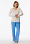 Tee-shirt à manches longues encolure en V off-white - Mix+Relax