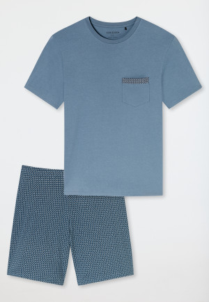Pyjama korte Organic Cotton ruitjes grafiet - Comfort Nightwear