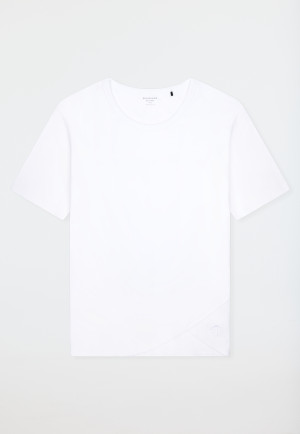 Shirt short sleeve double rib cutout white - SCHIESSER 150 Years