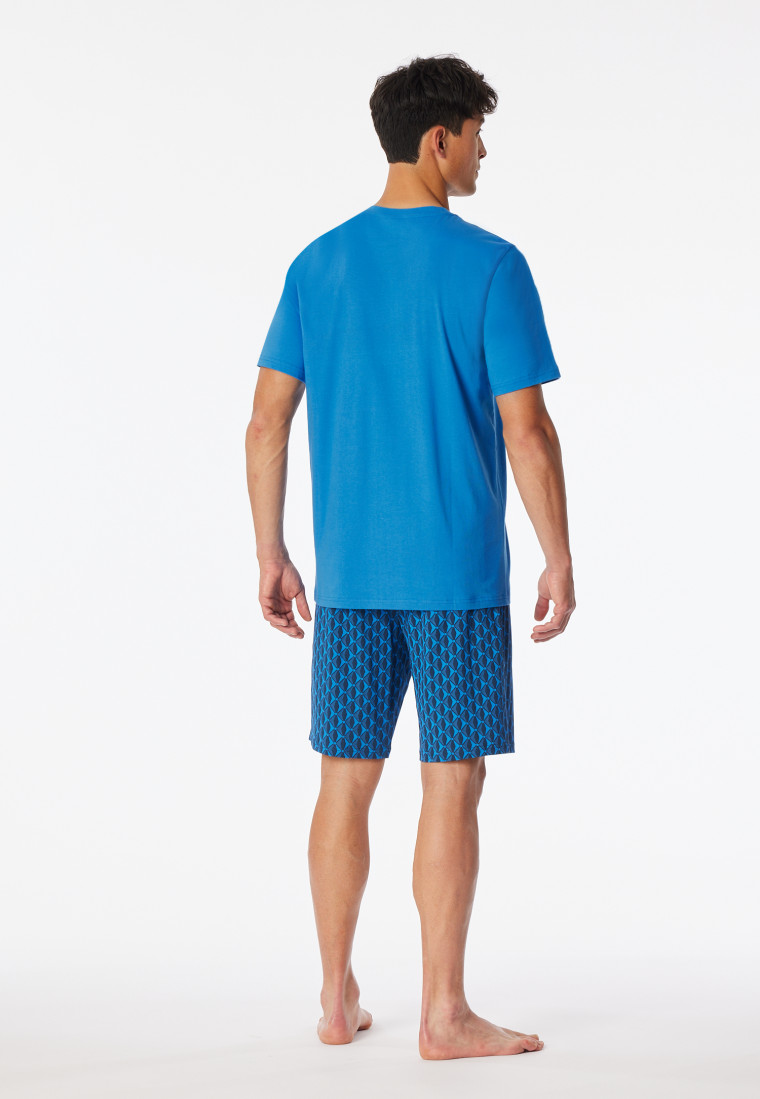 Schlafanzug kurz aquarium gemustert - Casual Essentials